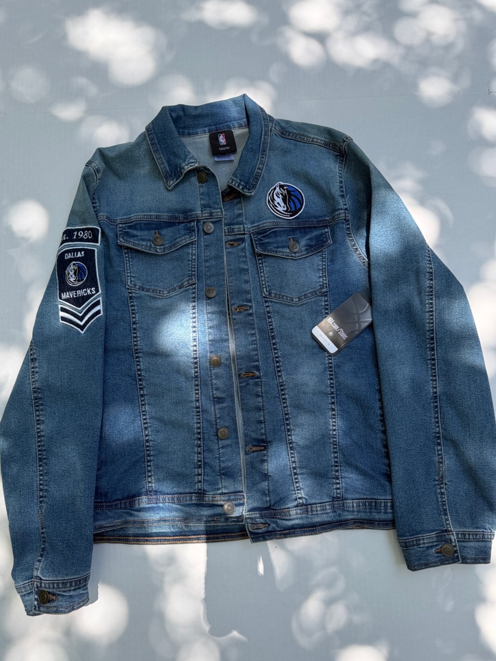 *youth* NBA Blue Denim Jacket with Dallas Mavericks Patches